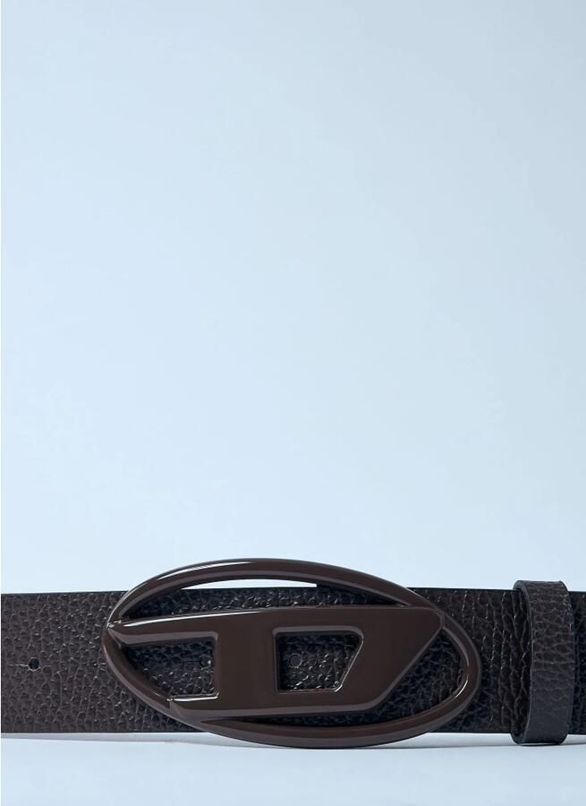 Diesel Ovale D-Logo Donkerbruine Riem Brown Dames