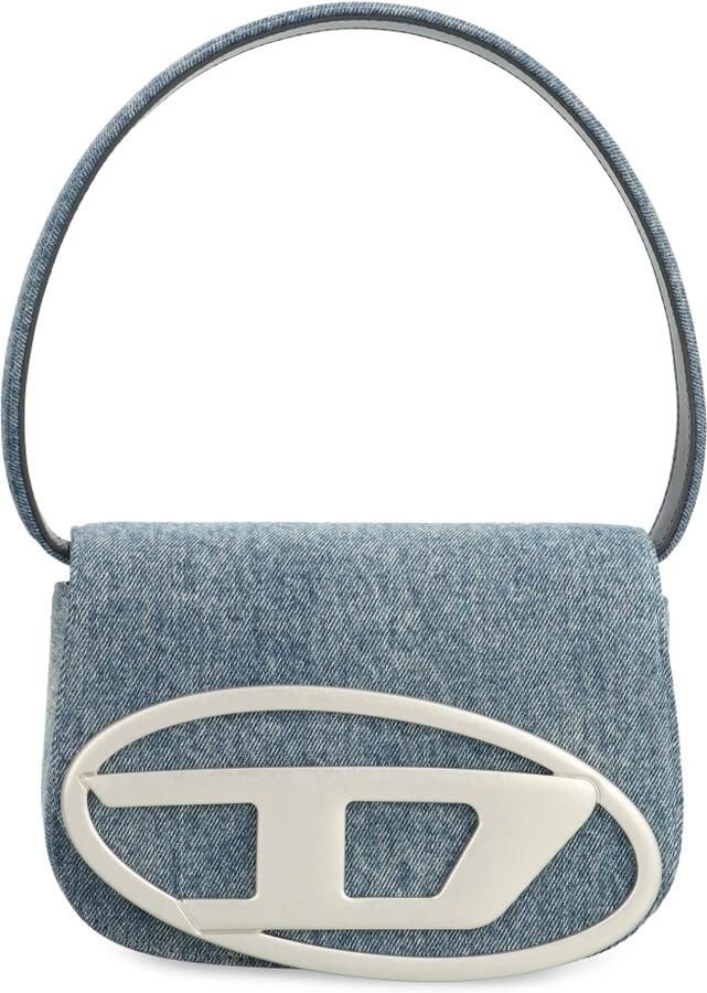 Diesel Leren schoudertas met denim details Blue Dames - Foto 4