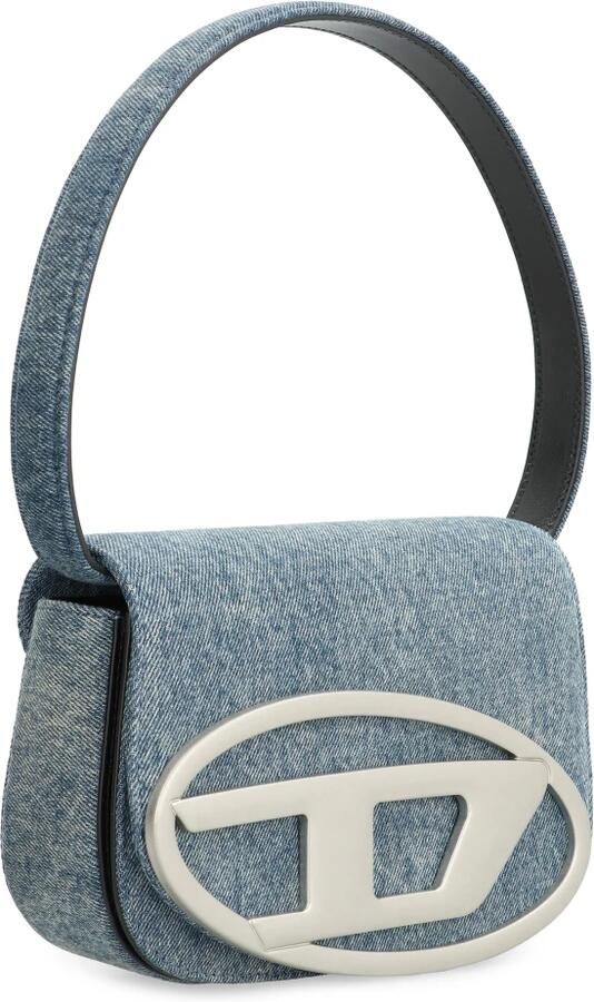 Diesel Leren schoudertas met denim details Blue Dames - Foto 6