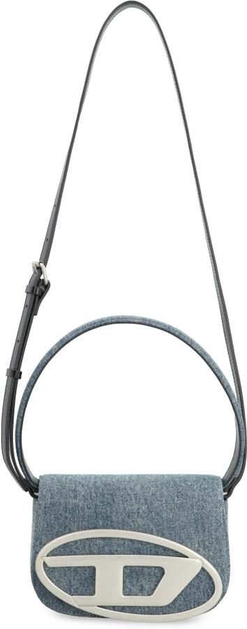 Diesel Leren schoudertas met denim details Blue Dames - Foto 7