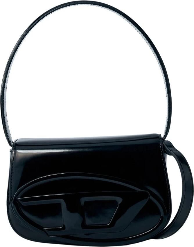 Diesel Zwarte leren schoudertas Magnetische sluiting Black Dames - Foto 12