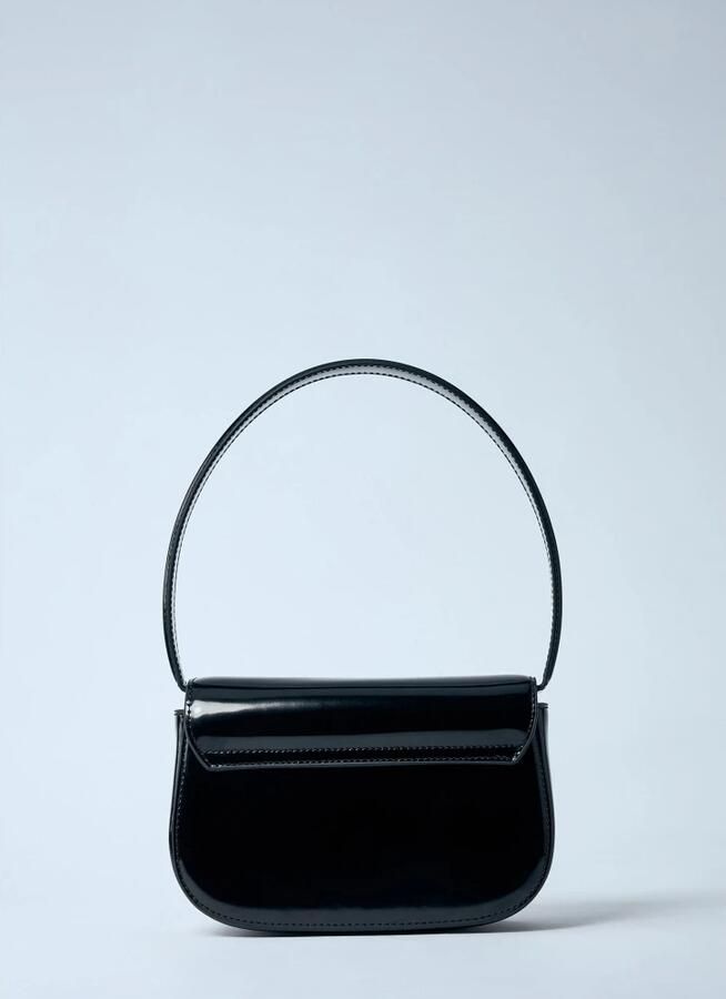 Diesel Zwarte leren schoudertas Magnetische sluiting Black Dames - Foto 8