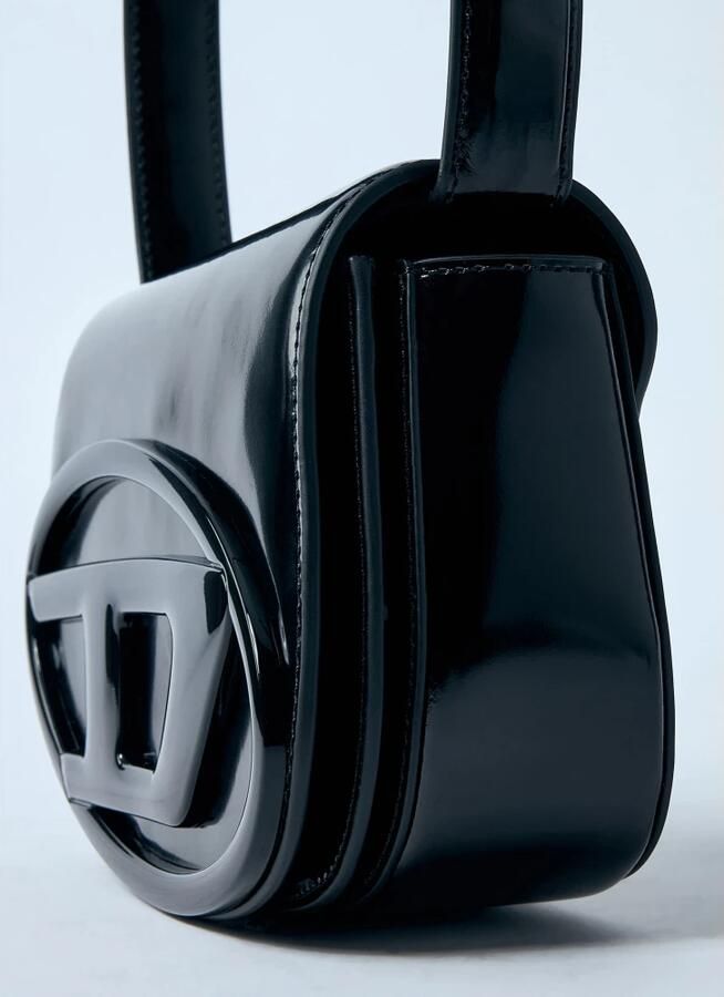 Diesel Zwarte leren schoudertas Magnetische sluiting Black Dames - Foto 10
