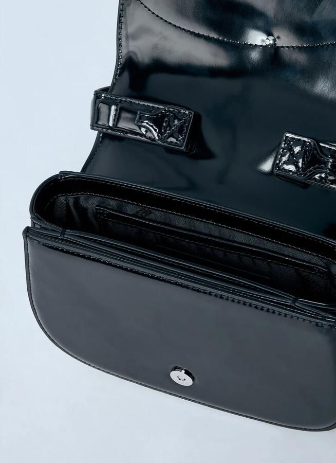 Diesel Zwarte leren schoudertas Magnetische sluiting Black Dames - Foto 11
