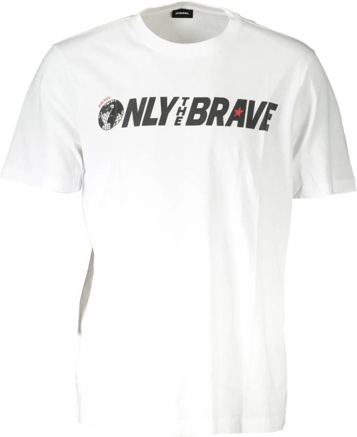 Diesel Logo T-shirt Ronde Hals Wit Katoen White Heren - Foto 2
