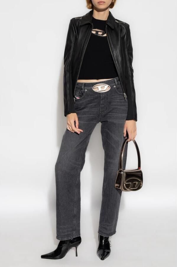 Diesel Gebreide top met uitsnijding en logoplaquette Black Dames - Foto 2