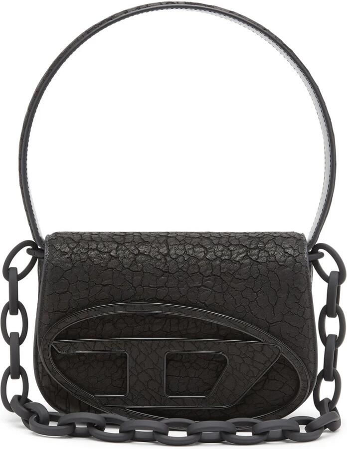 Diesel Hobo bags 1Dr Shoulder Bag Leather Black in zwart