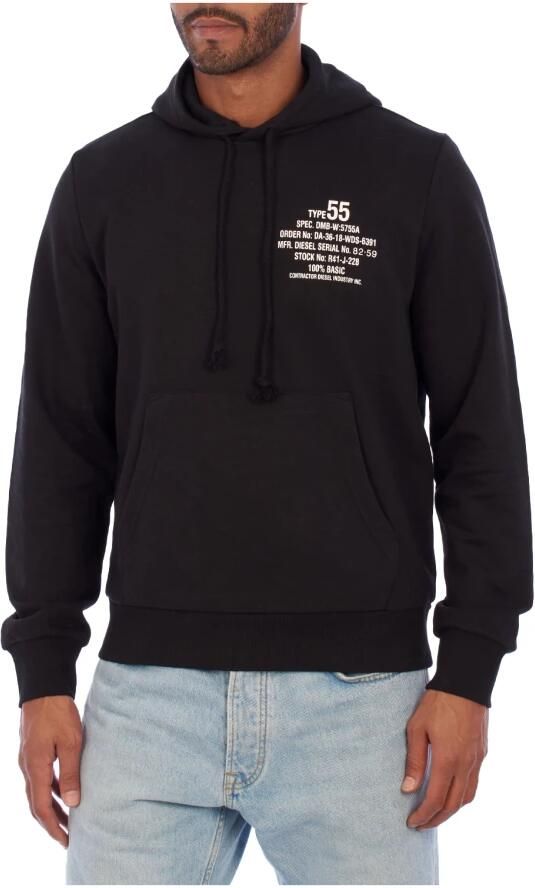 Diesel Moderne hoodie met tekstontwerp Black Heren - Foto 4