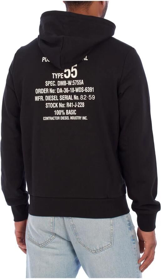 Diesel Moderne hoodie met tekstontwerp Black Heren - Foto 3