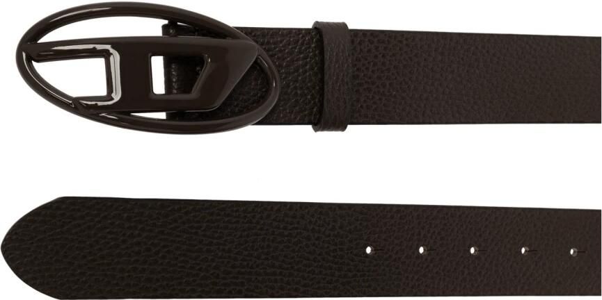 Diesel Ovale D-Logo Donkerbruine Riem Brown Dames - Foto 6