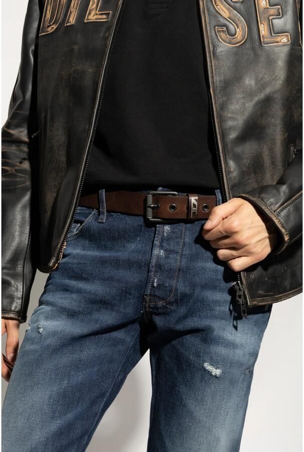 Diesel Riem met B-Dave II logo Brown Heren