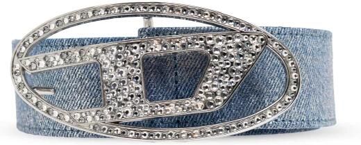 Diesel Ovaal Logo Strass Riem Blue Dames - Foto 4