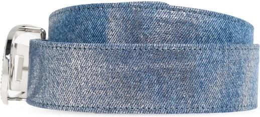 Diesel Ovaal Logo Strass Riem Blue Dames - Foto 3