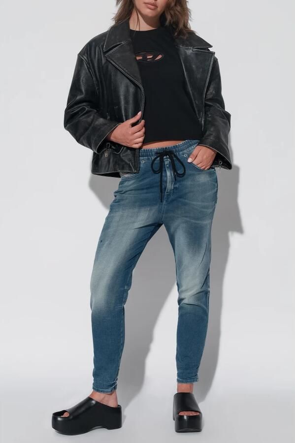 Diesel Zwart Katoenen T-shirt met Oval D Logo Black Dames - Foto 4