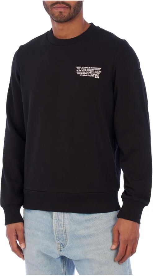 Diesel Ronde Hals Sweater met Tekst Black Heren - Foto 4