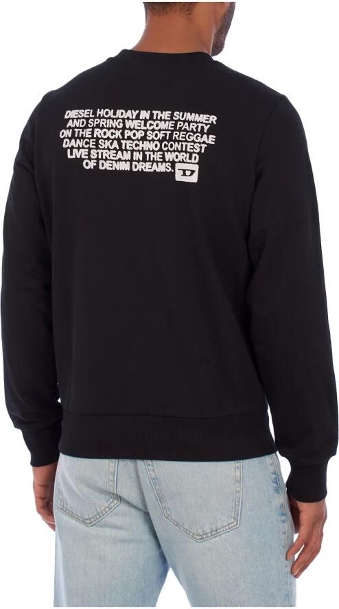 Diesel Ronde Hals Sweater met Tekst Black Heren - Foto 3