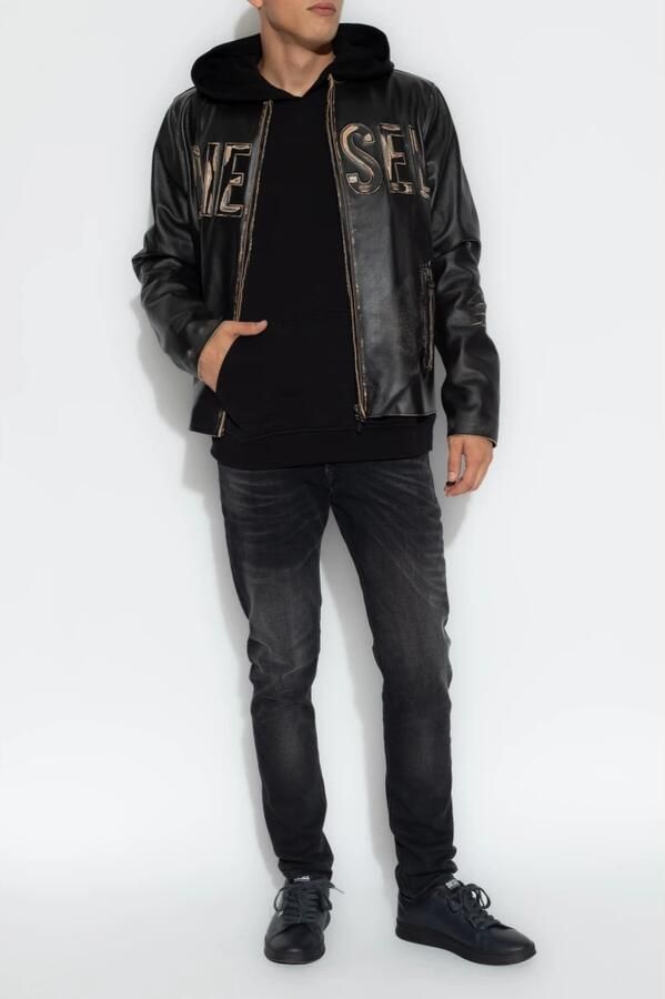 Diesel Oversized hoodie with logo patch Black Heren - Foto 3