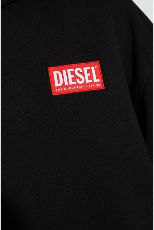 Diesel Oversized hoodie with logo patch Black Heren
