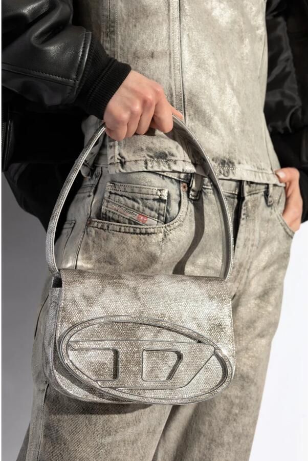 Diesel Beige Synthetische Schoudertas met Klep Beige Dames - Foto 8