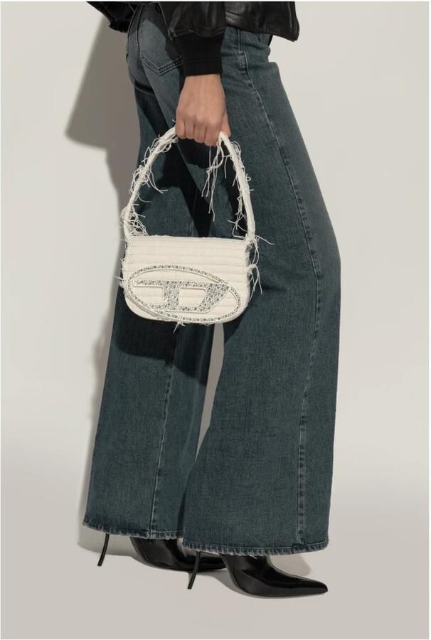 Diesel Witte schoudertas met ovaal D-logo White Dames - Foto 8