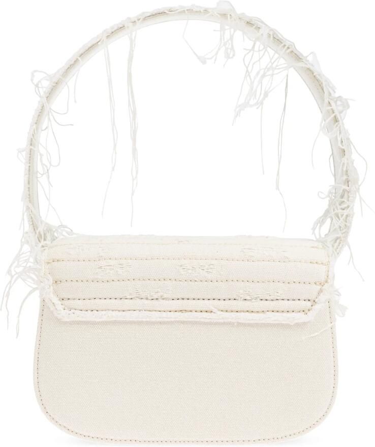 Diesel Witte schoudertas met ovaal D-logo White Dames