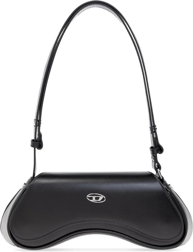 Diesel Hobo bags Play Shoulder Bag Leather Black in zwart