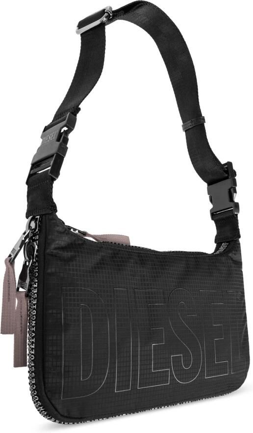 Diesel Zwarte Ruitpatroon Logoprint Tas Black - Foto 6