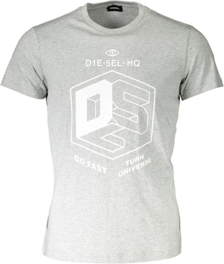 Diesel Stijlvol Grijs Kortemouw Ronde Hals T-shirt Gray Heren