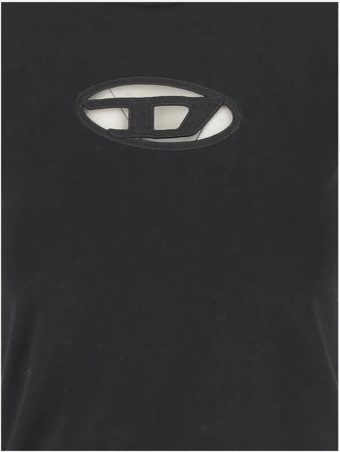 Diesel Zwart Slim Fit T-shirt met 3D Borduursel Black Dames - Foto 4
