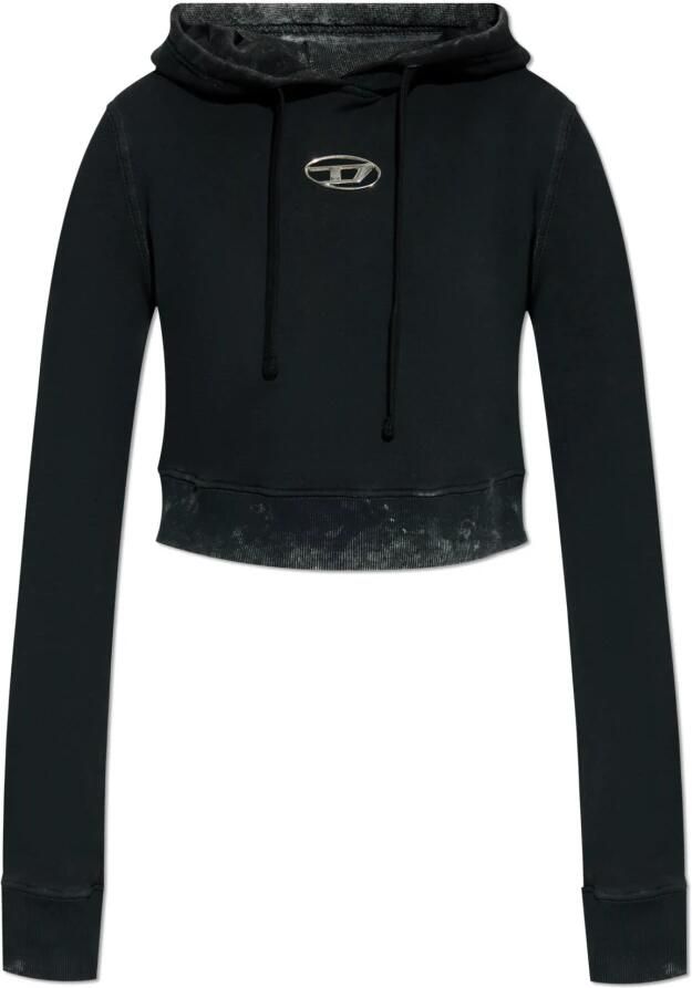 Diesel Vintage Katoenen Hoodie met Metalen Detail Black Dames - Foto 13