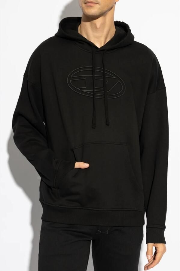Diesel Zwarte Hoodie S-Ummer-Bigoval Collectie 2025 Black Heren - Foto 9