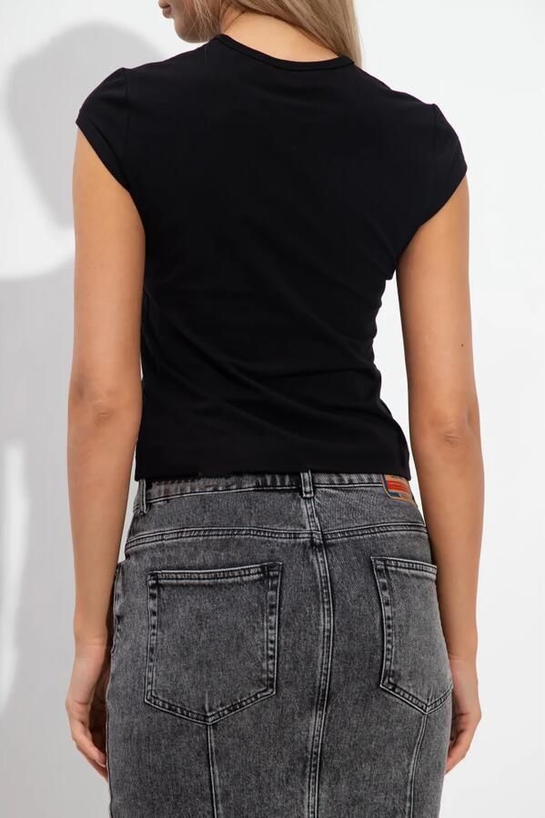 Diesel Zwart Slim Fit T-shirt met 3D Borduursel Black Dames - Foto 8