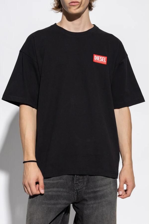Diesel Zwarte T-Just-Nlabel T-shirt Black Heren - Foto 3