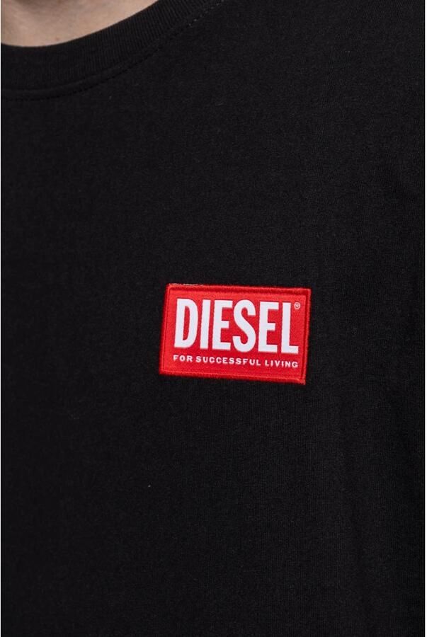 Diesel Zwarte T-Just-Nlabel T-shirt Black Heren