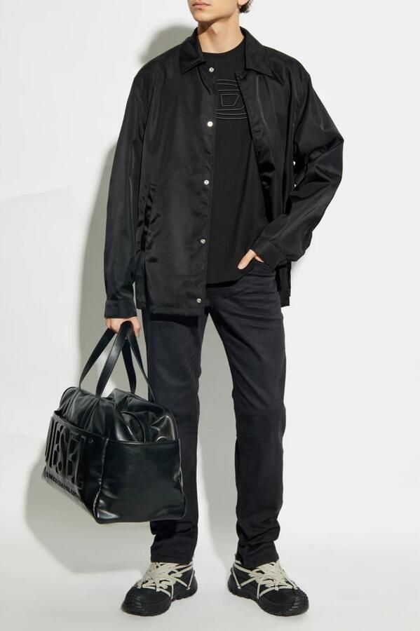 Diesel Zwart T-shirt met Maxi Oval D Logo Black Heren - Foto 5