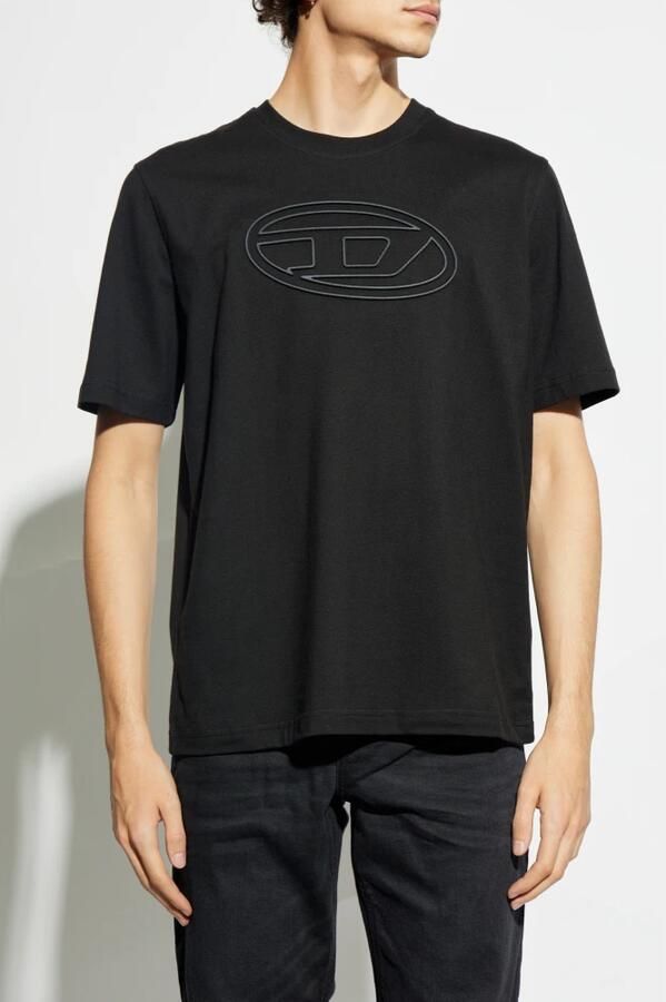 Diesel Zwart T-shirt met Maxi Oval D Logo Black Heren - Foto 6