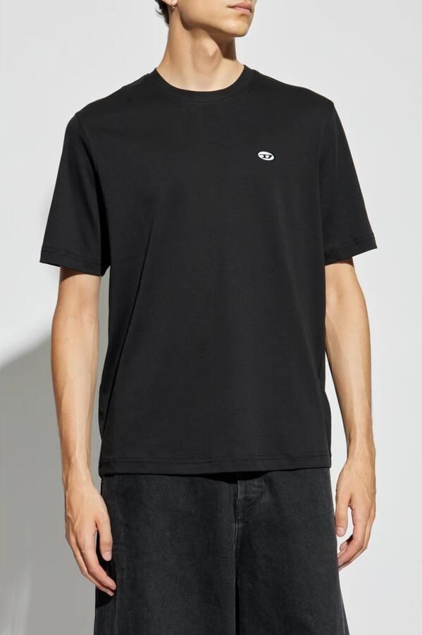 Diesel Zwarte Katoenen T-shirt Herfst-Winter 2024 Black Heren - Foto 3