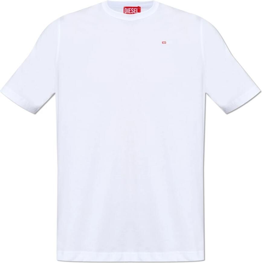 Diesel Geborduurd Logo Crew Neck T-shirt White Heren - Foto 7