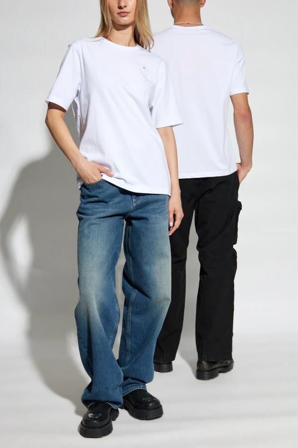 Diesel Geborduurd Logo Crew Neck T-shirt White Heren - Foto 2