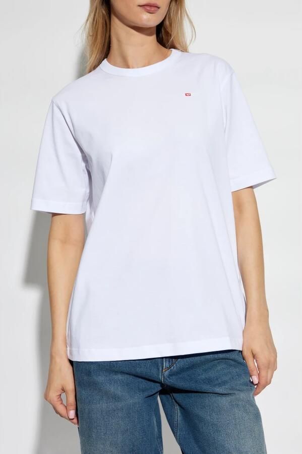 Diesel Geborduurd Logo Crew Neck T-shirt White Heren - Foto 3