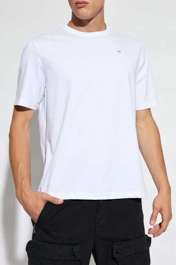 Diesel Geborduurd Logo Crew Neck T-shirt White Heren - Foto 5