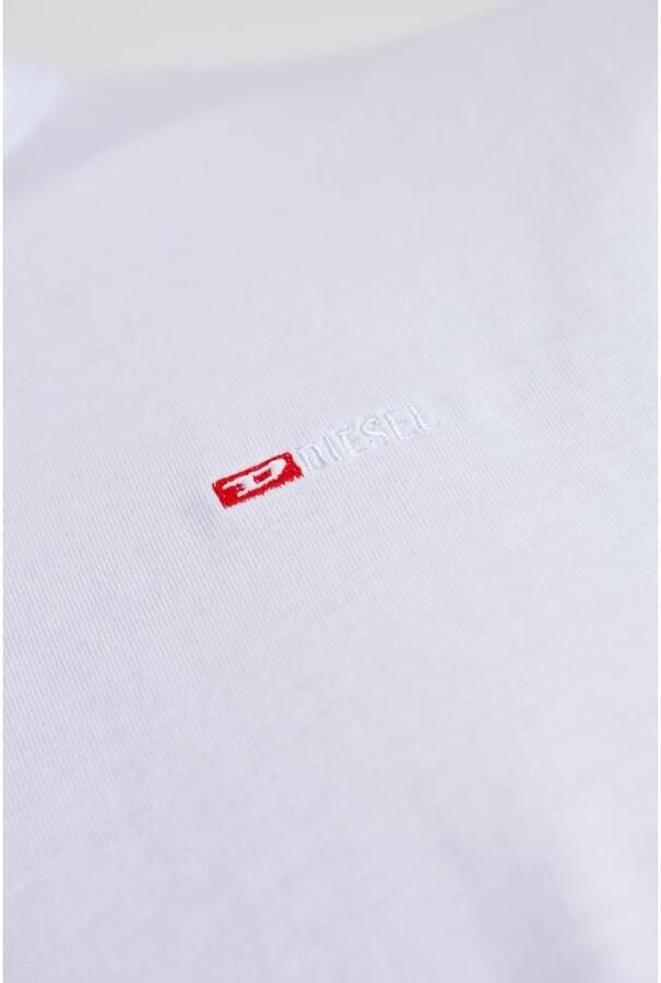 Diesel Geborduurd Logo Crew Neck T-shirt White Heren