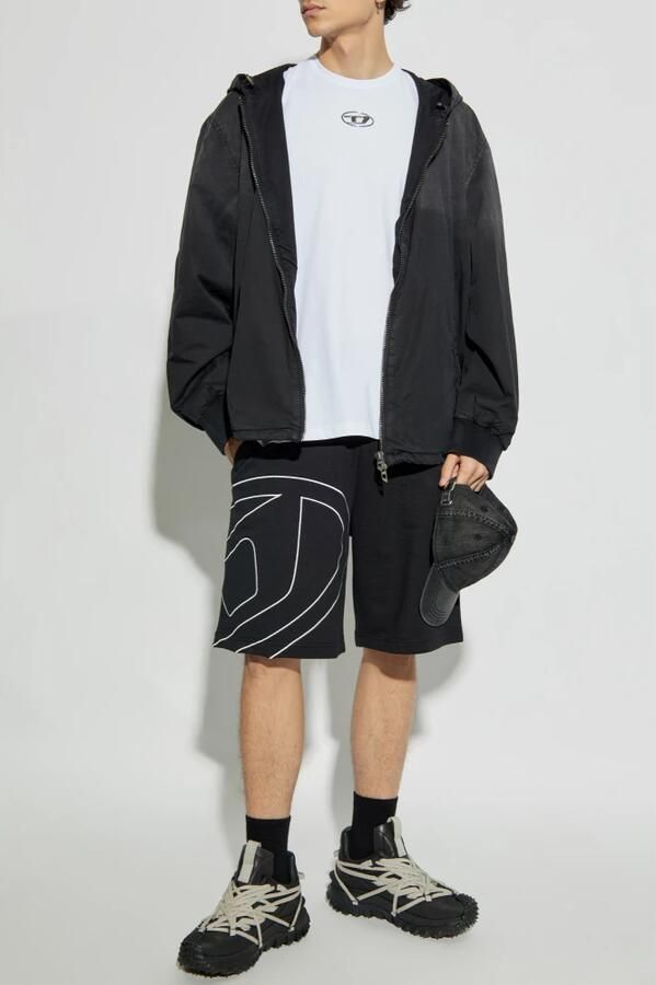 Diesel Zwart Katoenen T-Shirt met Logo Applicatie White Heren - Foto 3