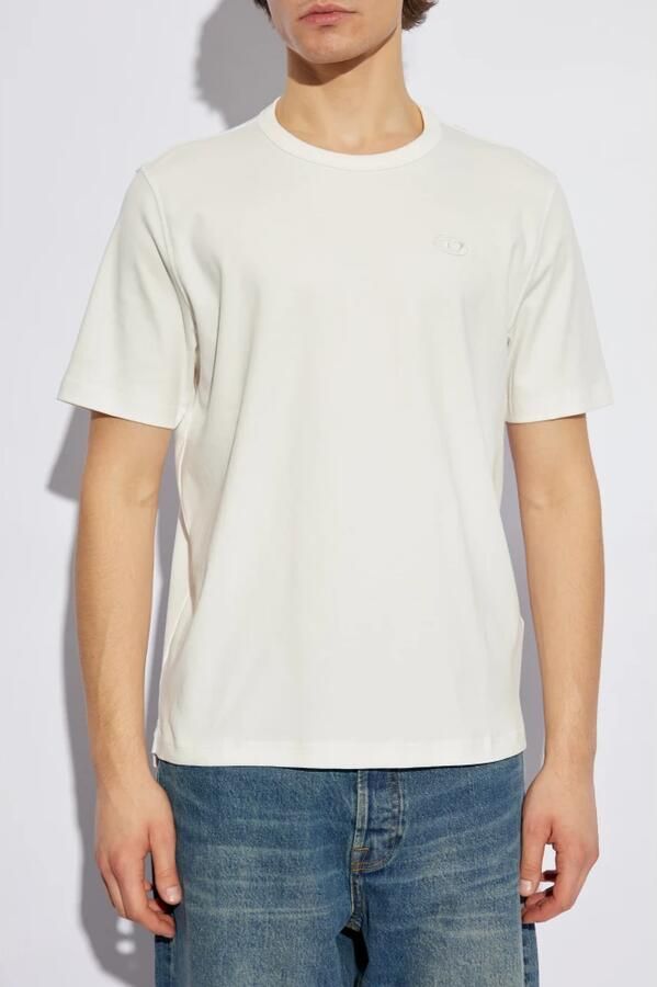 Diesel Witte T-shirt met verstelbare splitten White Heren - Foto 6