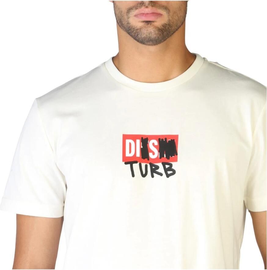 Diesel Stijlvol Slim-Fit T-Shirt met Logo Applicaties White Heren - Foto 2