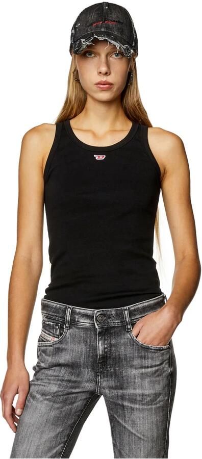 Diesel Tanktop met geborduurde D-patch Black Dames - Foto 2