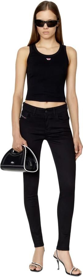 Diesel Skinny Jeans met Metalen Knopen Black Dames - Foto 11