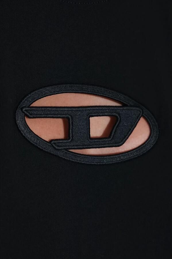 Diesel Zwart Katoenen T-shirt met Oval D Logo Black Dames - Foto 7