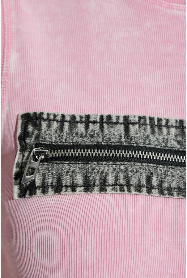 Diesel Geribbelde tanktop met ritssluiting voor Pink Dames - Foto 6
