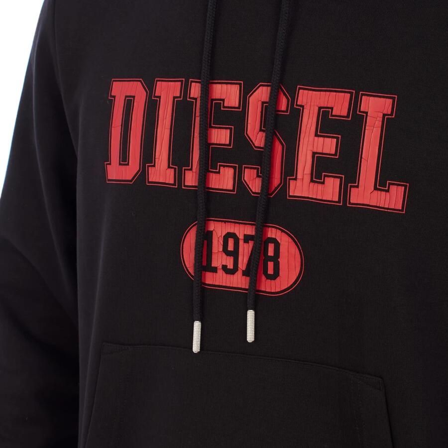 Diesel Zwarte hoodie voor heren Black Heren